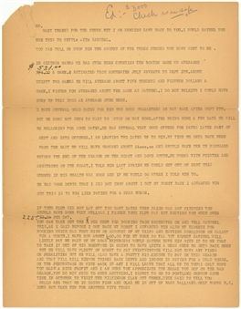 J.L Wilkinson Signed Typed 2-Page Letter to Eddie Gottlieb With References to Satchel Paige (Beckett)